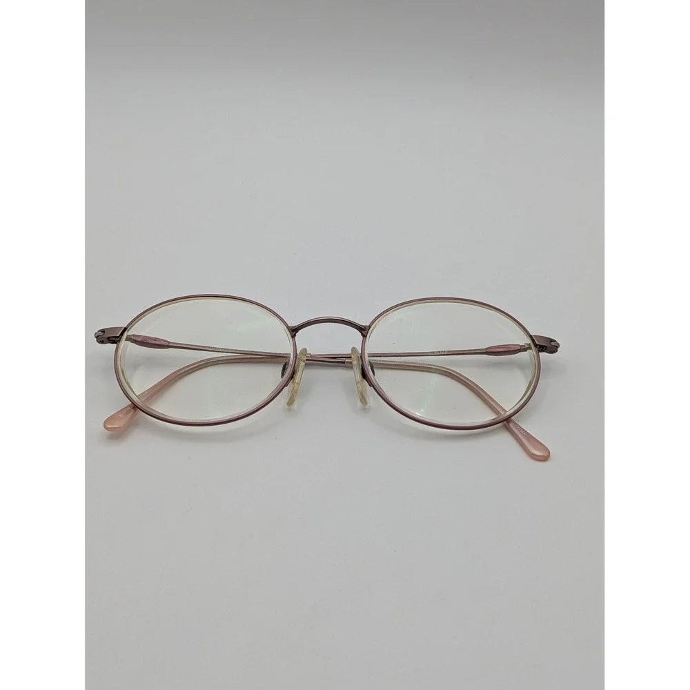 Tura Mod 760 ROS Eyeglasses Round Wire Frame Pink Japan 49-18